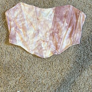 Cotton Candy La Pink Tie-Dye Corset Top